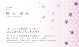 デザイン名刺（春・桜の花３）DY-FS-503