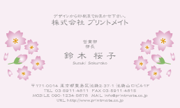 デザイン名刺（春・桜のイラスト２）DY-FS-508